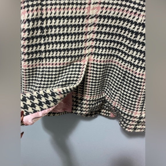 Marvin Richard’s Vintage Wool Blend Houndstooth Pink and Grey Pea Coat - Picture 13 of 14